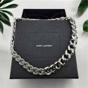 SAINT LAURENT YSL NECKLACE CHOCKER CUBAN LINK CHAIN